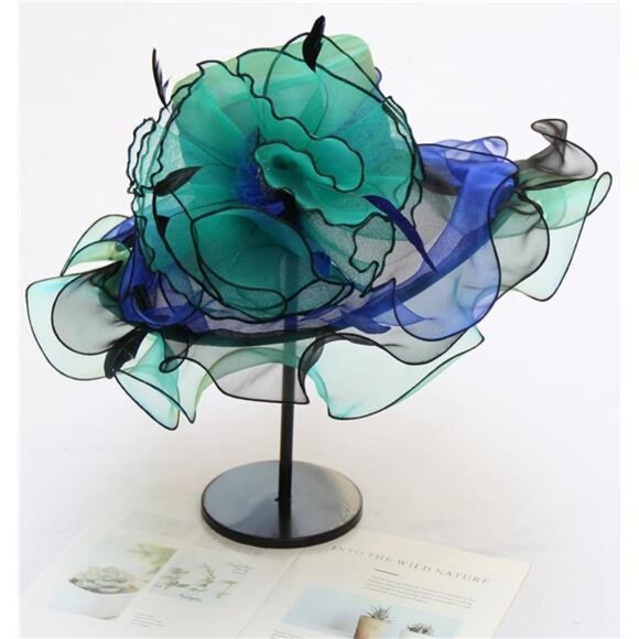 Women's Kentucky Derby Church Dress Hat F1 Green - Picture 7 of 7